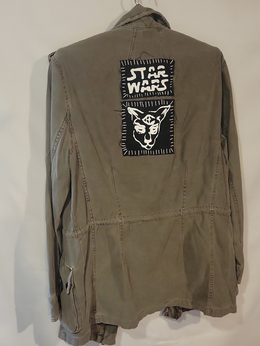Free People Utility Jacket Size Medium Custom Star Wars Patchwork Handmade